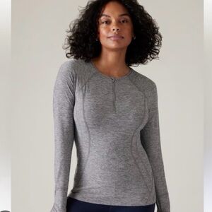Athleta Pacífica Illume Half-Zip Arm  Long Sleeve Top  M activewear yoga Sport